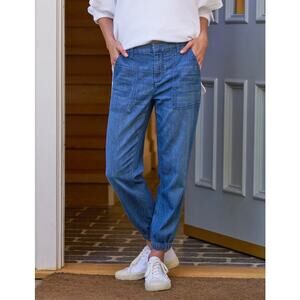 Frank & Eileen Jameson Jogger Utility Jean Sz 12 Italian Dream Lightweight Denim